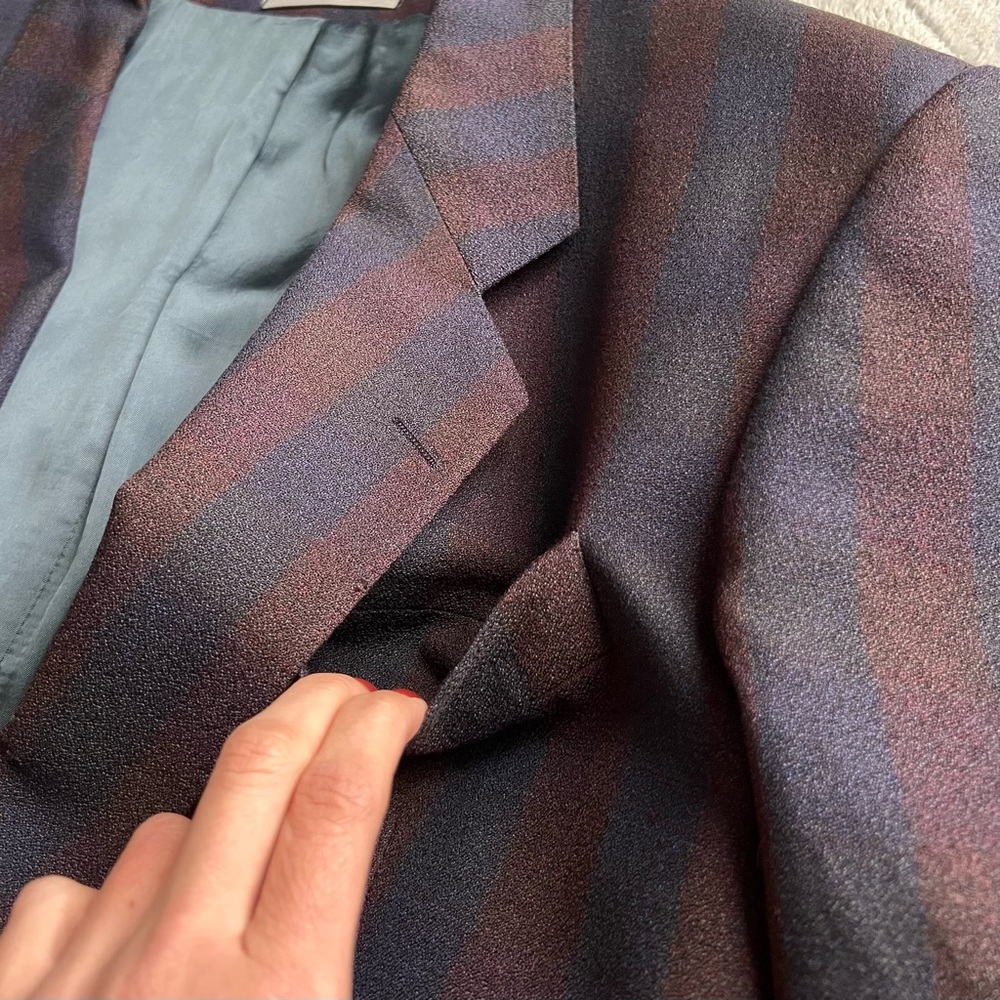 Kenzo 80s Vintage Homme Men's Oversized Stripe Runway Wool Button Blazer - Picture 9 of 17